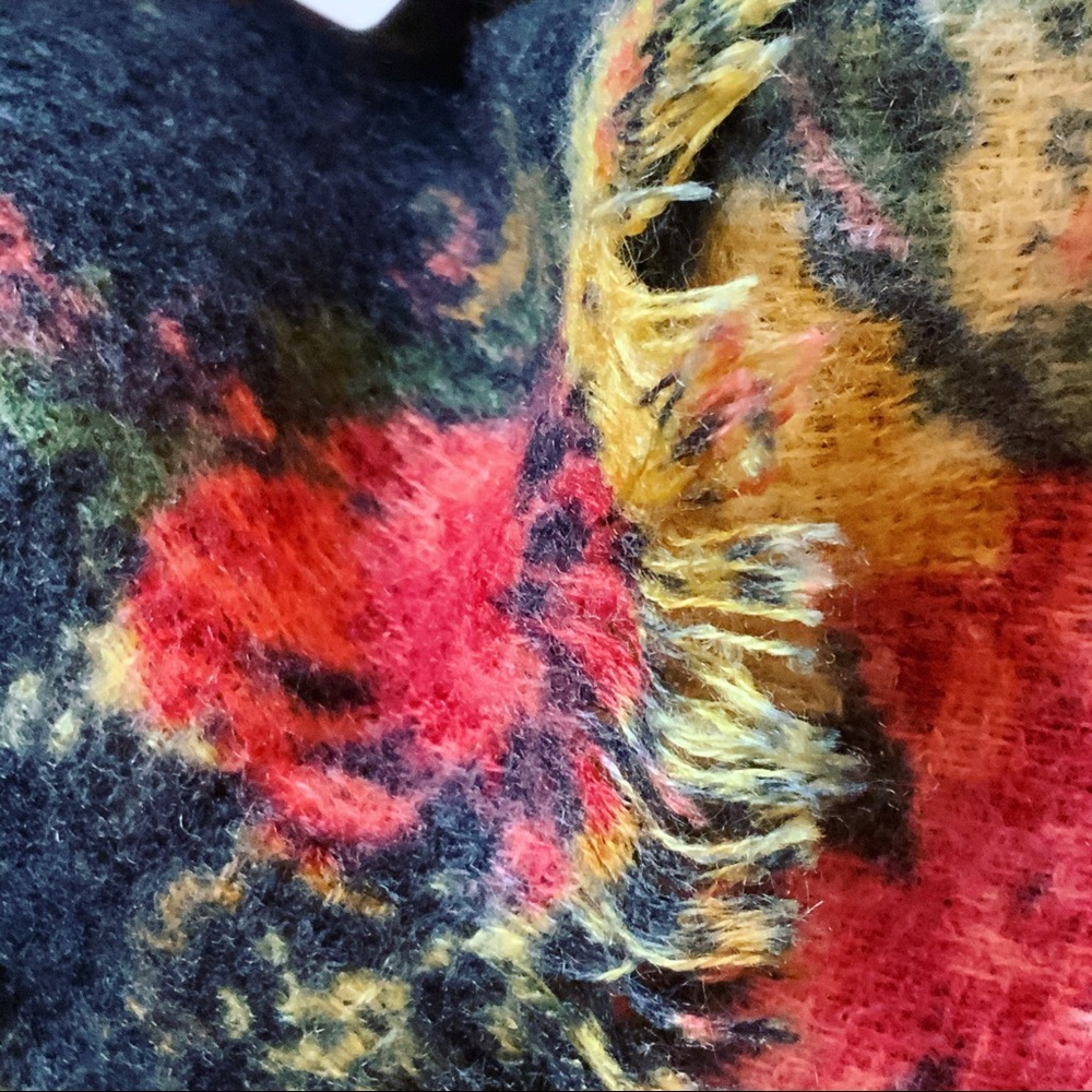 Anthropologie soft knit shawl floral print wrap